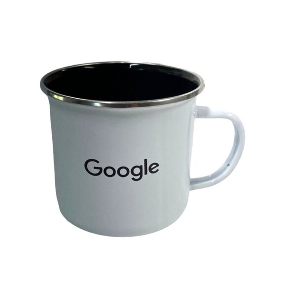 GOOGLE Logo Enamelware Coffee Mug Camping Metal Tin Cup Tech Merch - Picture 1 of 4